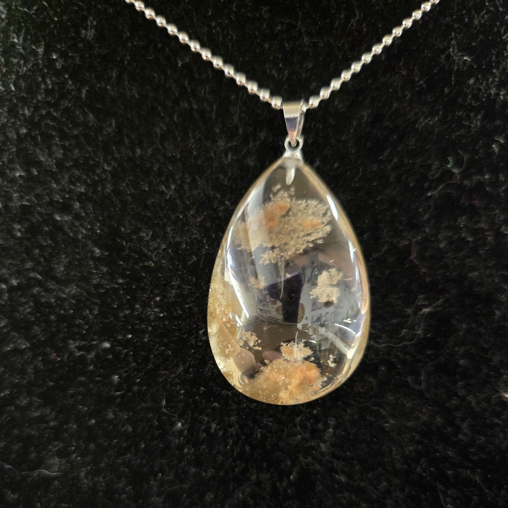 Garden Quartz Teardrop Pendant Necklace